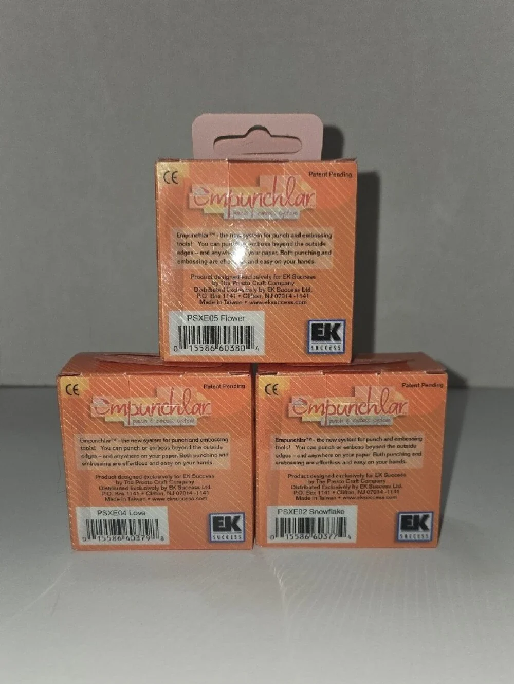EK Success Empunchlar Punch Emboss Insert Snowflake Rose & LOVE